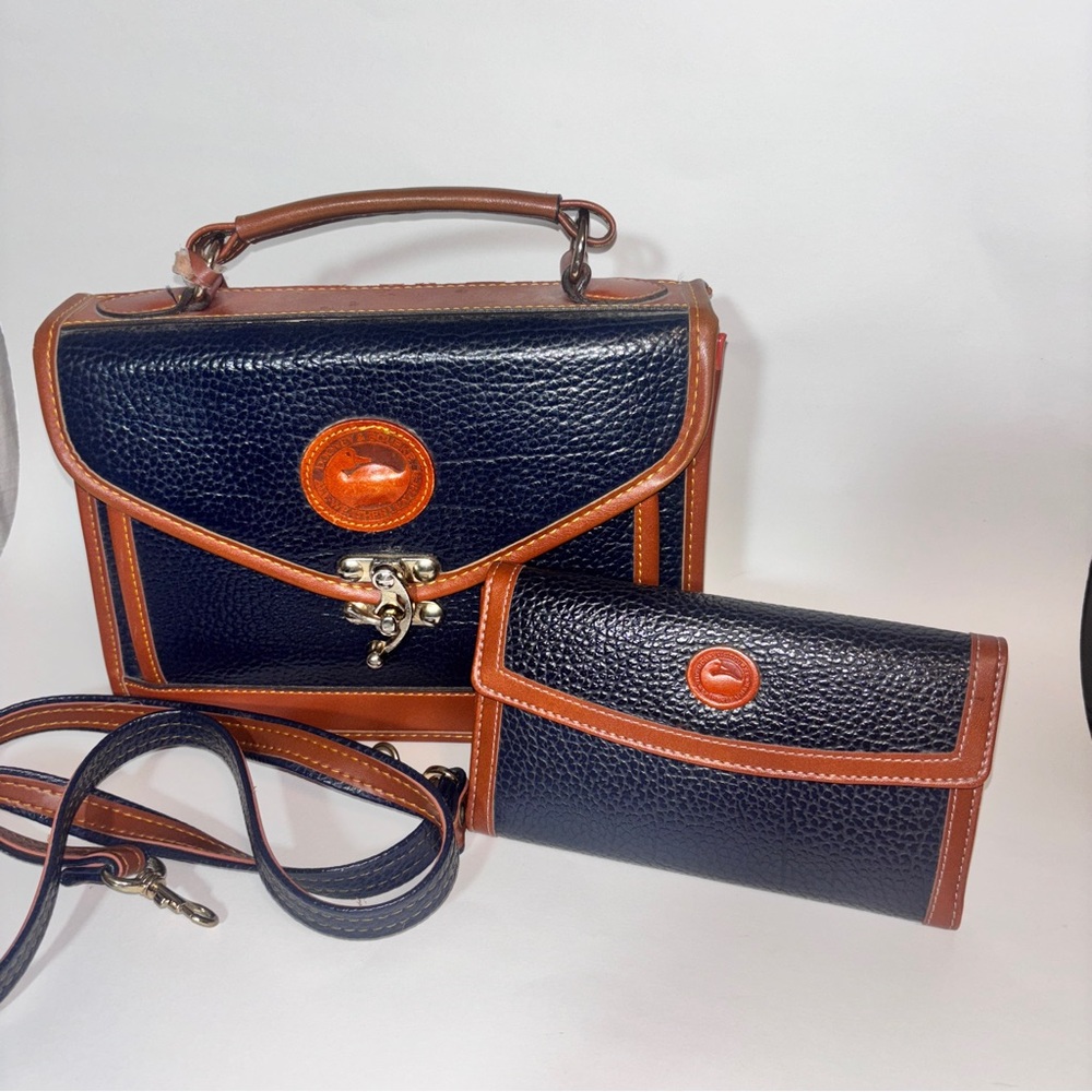 Dooney & Bourke Black and Brown Crossbody Bag Set